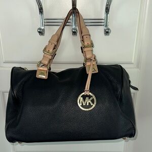 Michael Kors Black and Tan Satchel